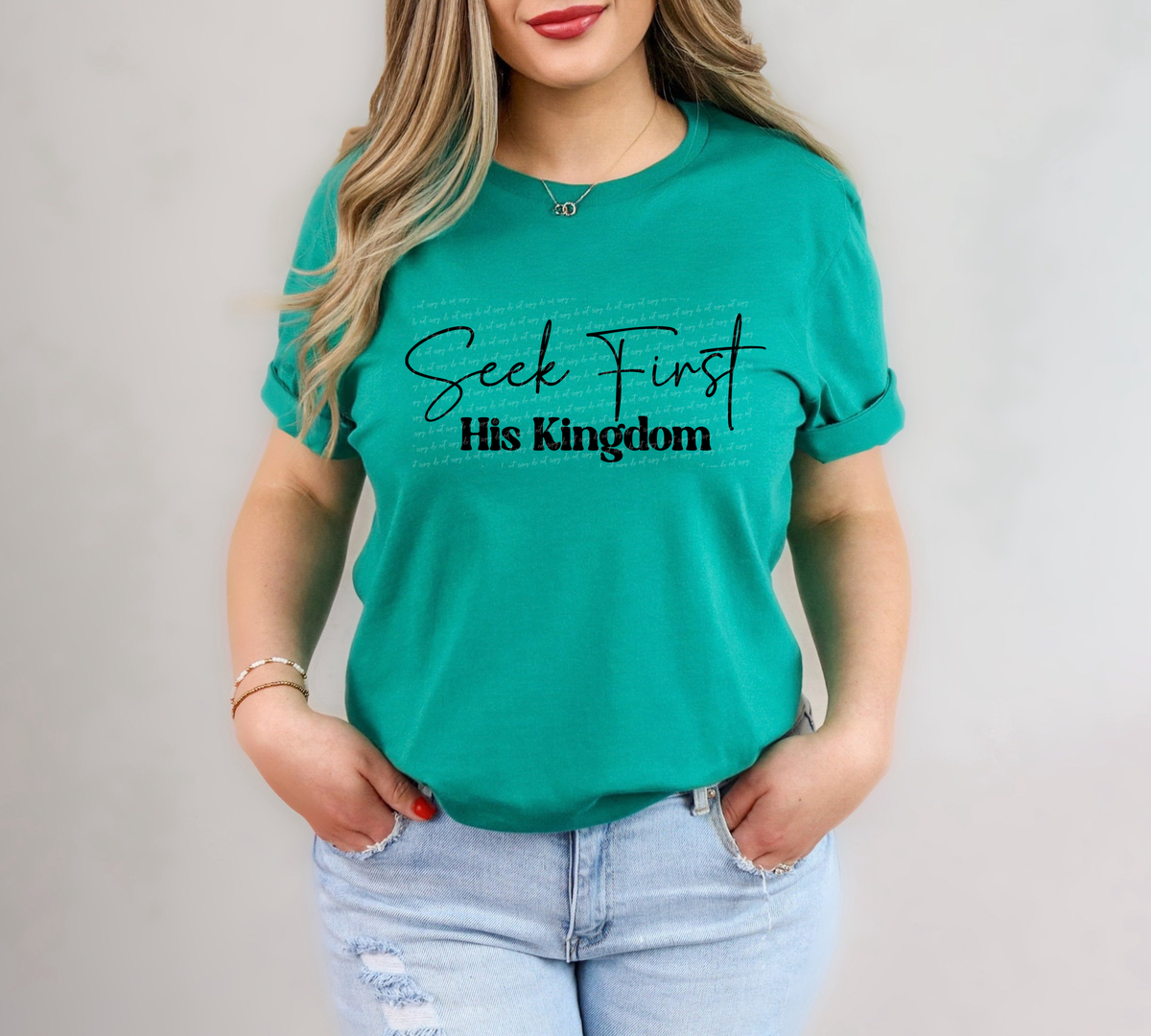 Seek First His Kingdom Cursive And Serif Font Black 89447 DTF Transfer