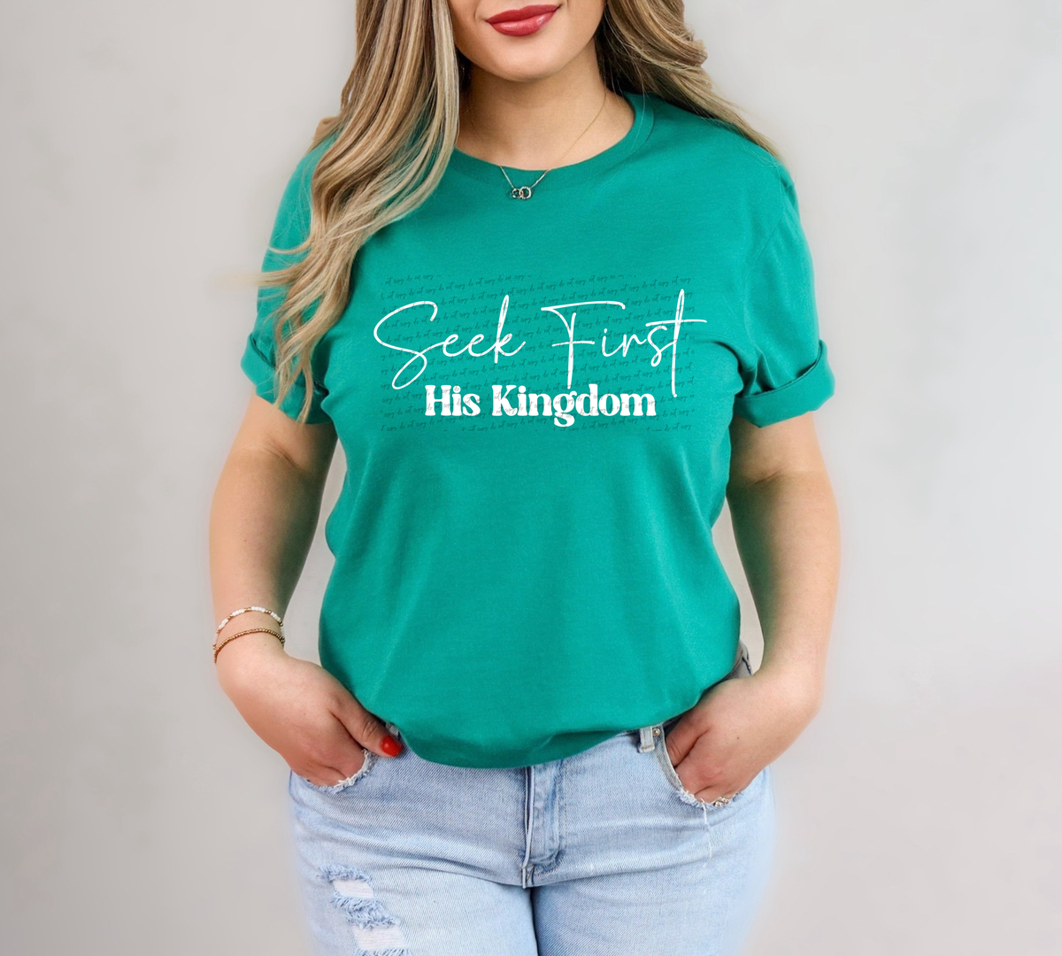 Seek First His Kingdom Cursive And Serif Font White 89448 DTF Transfer