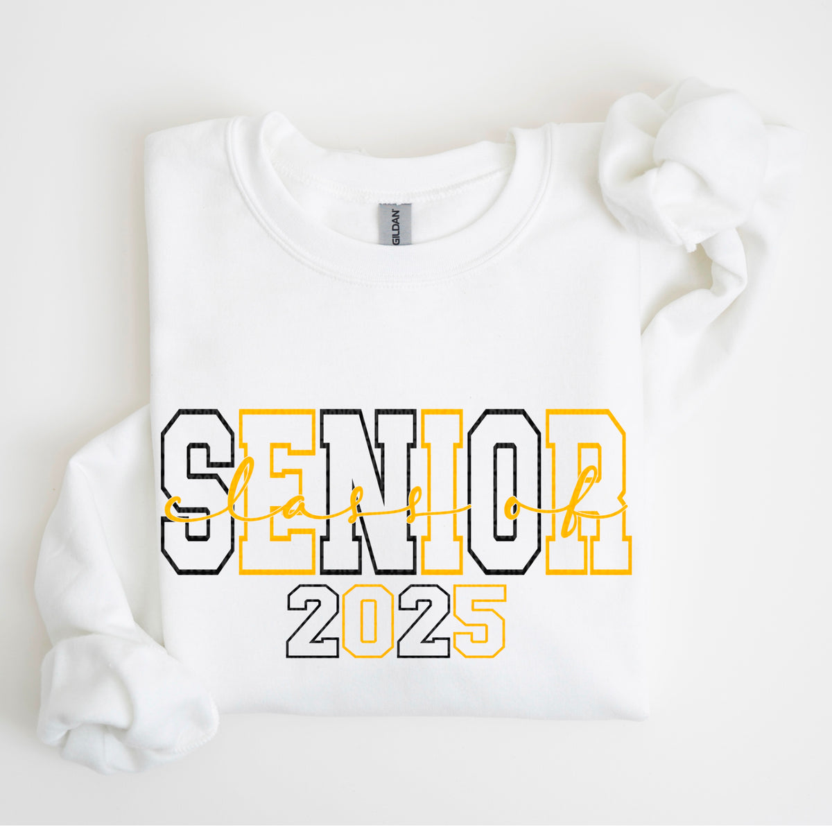 Senior Class Of 2025 Black/Yellowgold (SDD) 72716 DTF Transfer