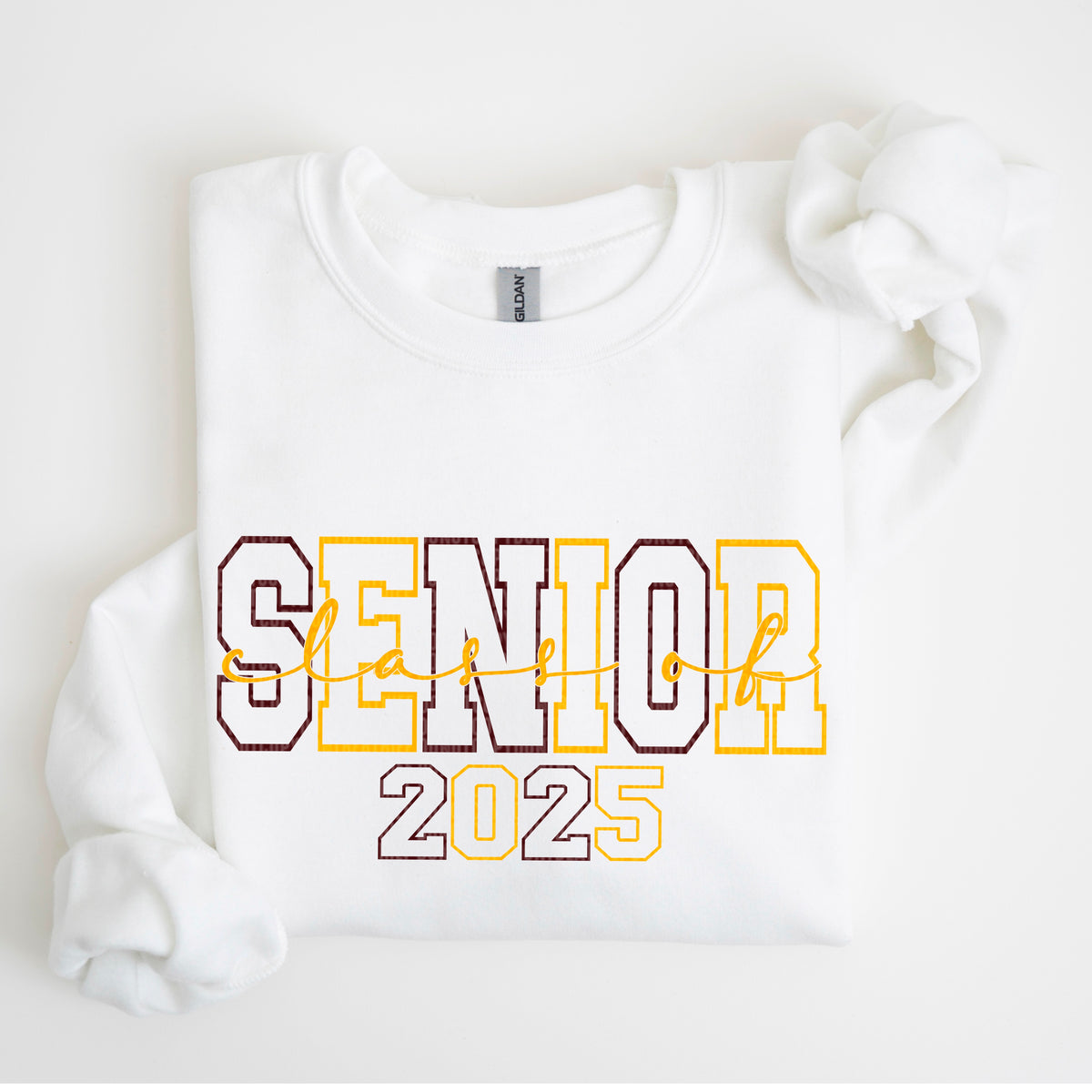 Senior Class Of 2025 Burgundy/Yellowgold (SDD) 72717 DTF Transfer