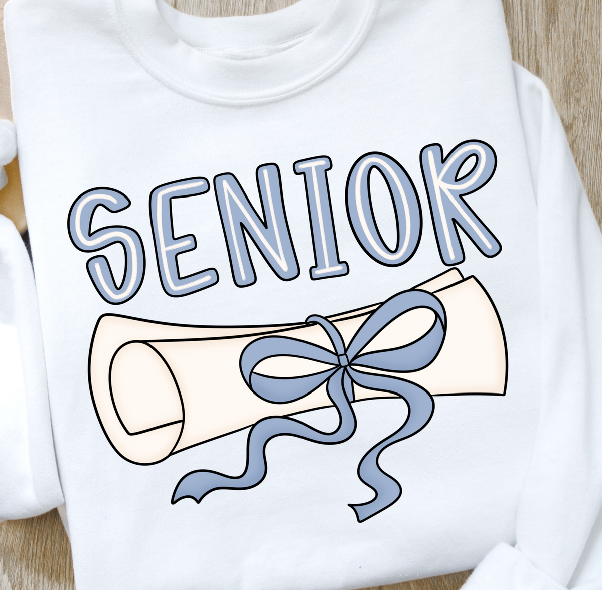 Senior diploma blue bow (CMD)  DTF transfer