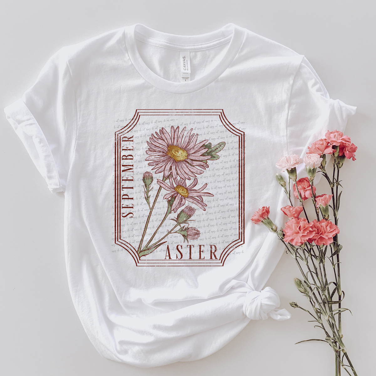 September Aster Grunge 86735 DTF Transfer