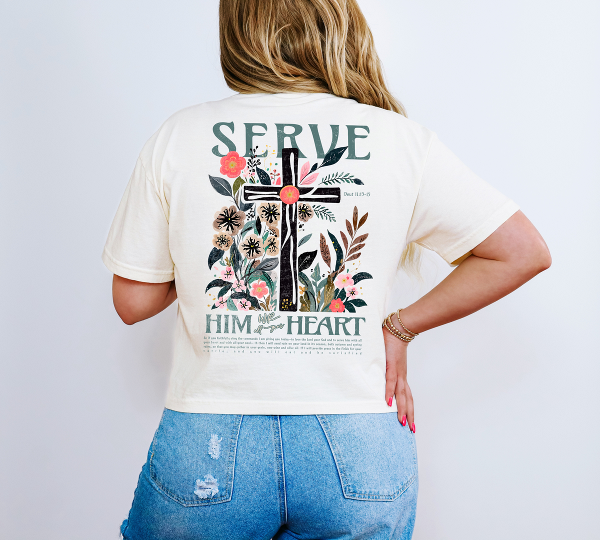 Serve Him with All your Heart Deuteronomy (Back Print) 81191 DTF Transfer