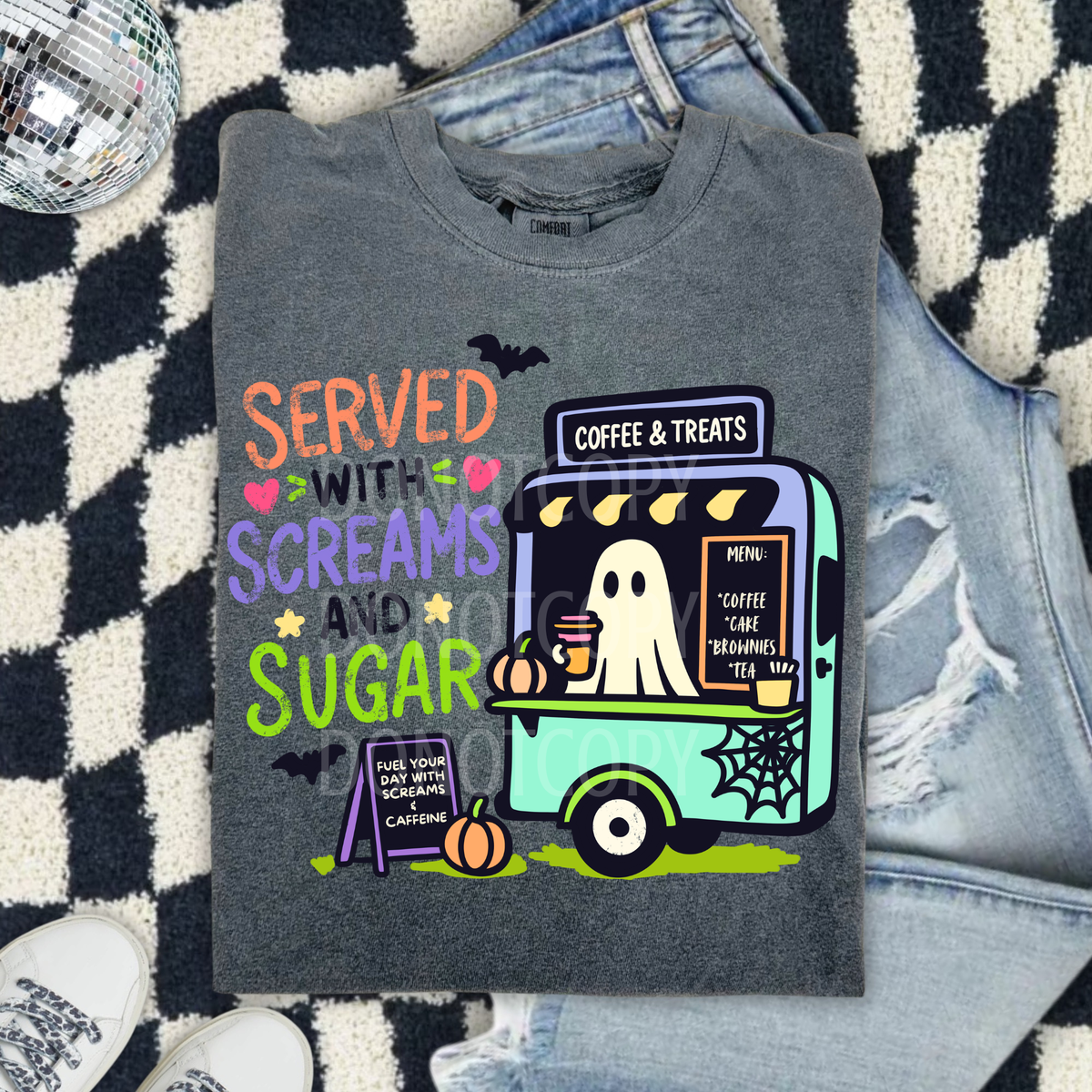 Served with screams and sugar (CSG) DTF Transfer