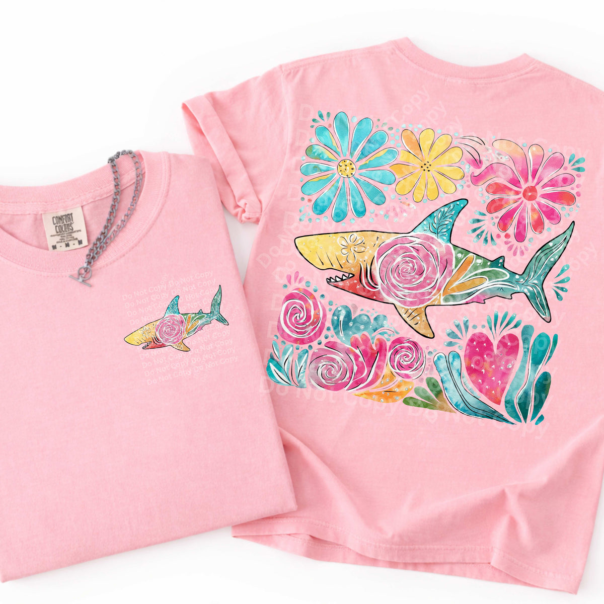 Floral Shark (POCKET ONLY) Irene DTF TRANSFER