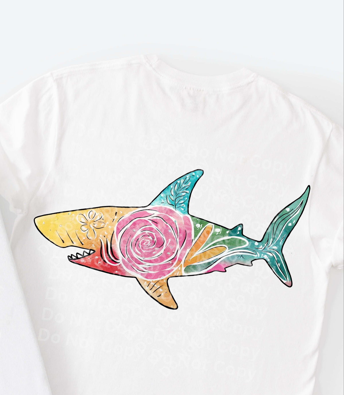 Floral shark (Irene) DTF Transfer