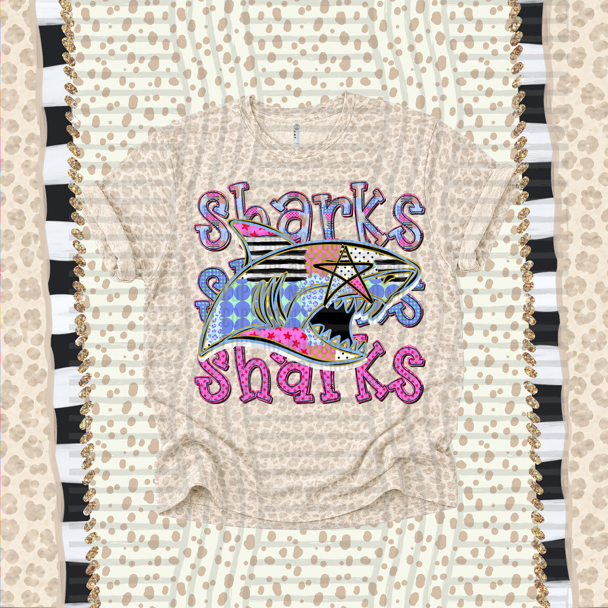 Sharks-Dolly Doodle Print (Caplinger) DTF Transfer