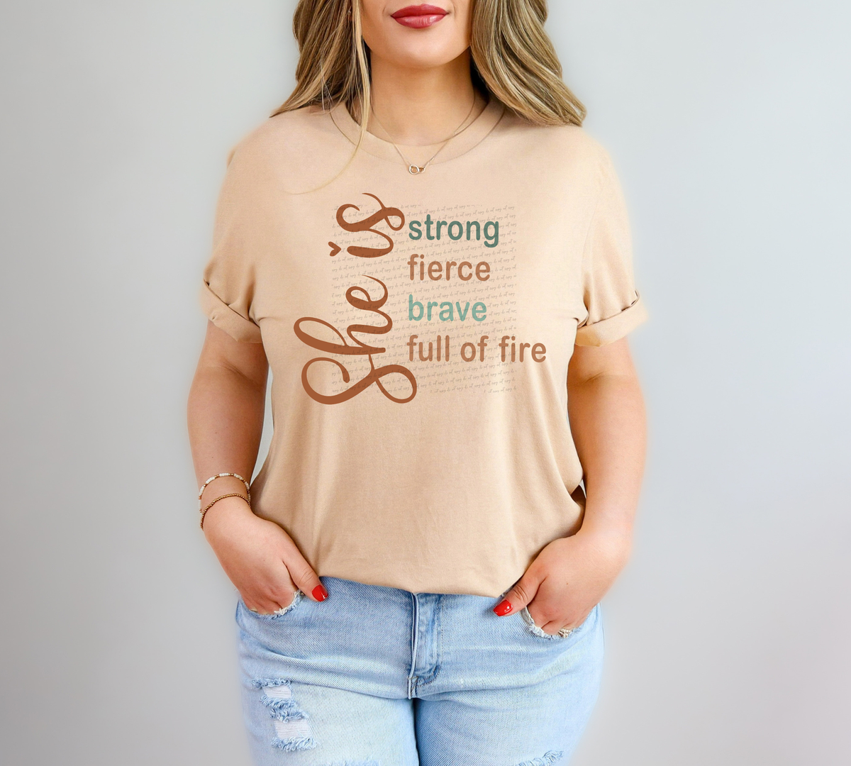 She Is Strong Fierce Brave Full Of Fire 76188 DTF Transfer