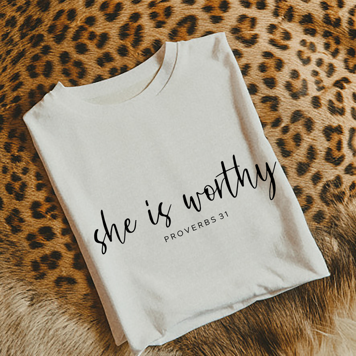 She Is Worthy Proverbs 31 BLACK 110043 DTF transfer