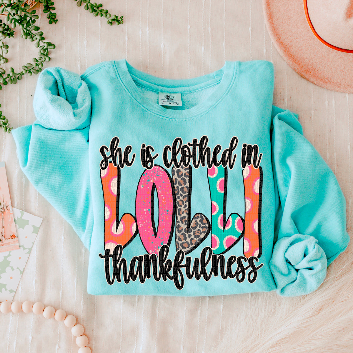Lolli she is clothed in thankfulness 45736 DTF transfer