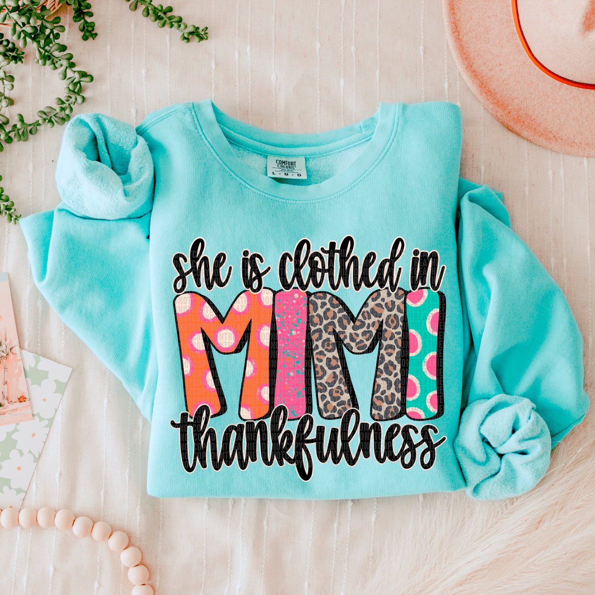 Mimi she is clothed in thankfulness 45722 DTF transfer
