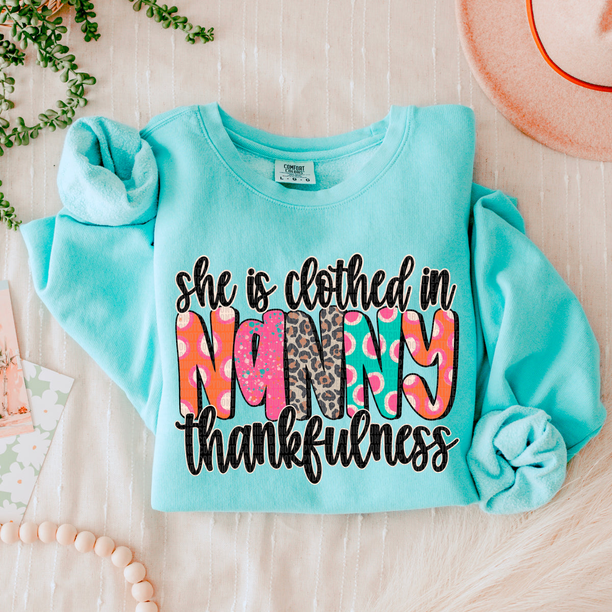 Nanny she is clothed in thankfulness 45726 DTF transfer