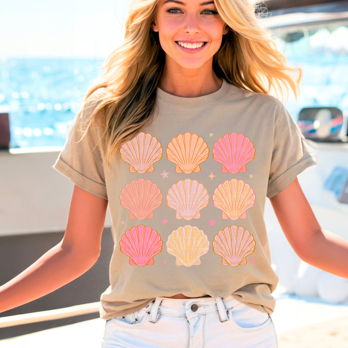 Shells Grid 104453 DTF transfer