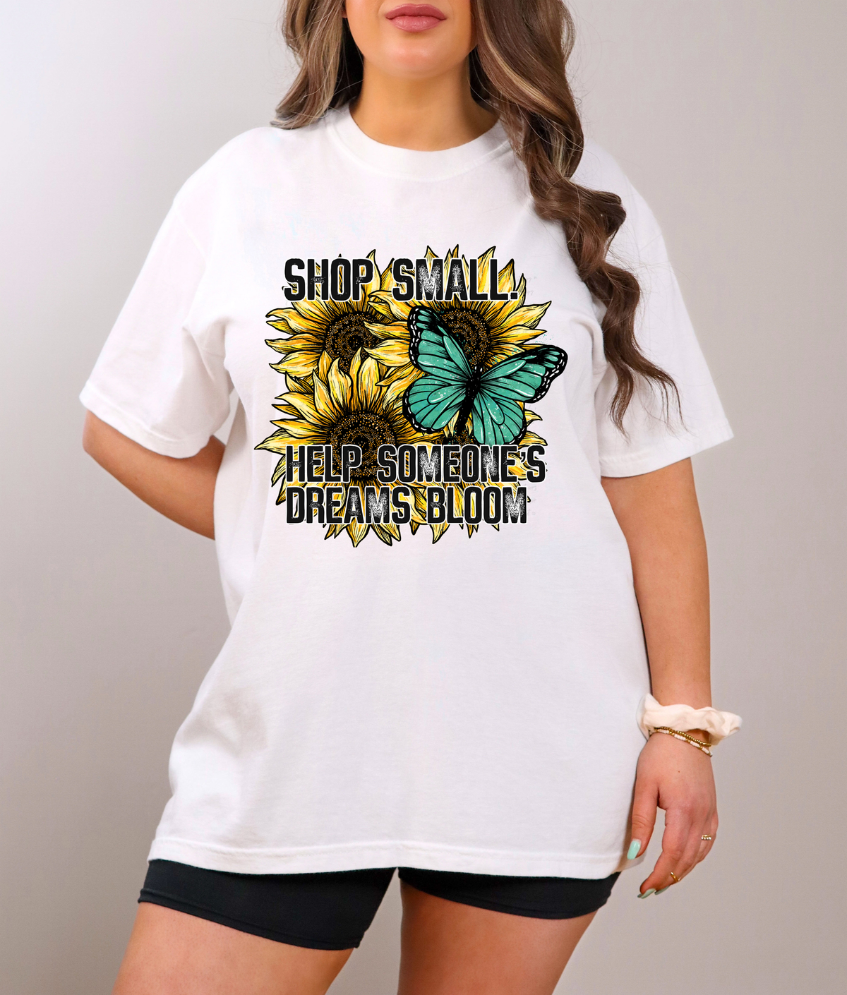 Shop Small Help Someone's Dreams Bloom Sunflowers and Butterfly 116095 DTF Transfer