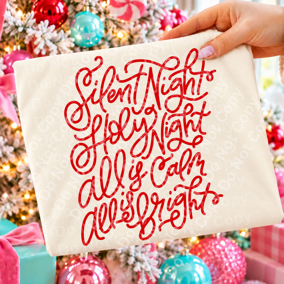 Silent night holy night RED (Irene) DTF