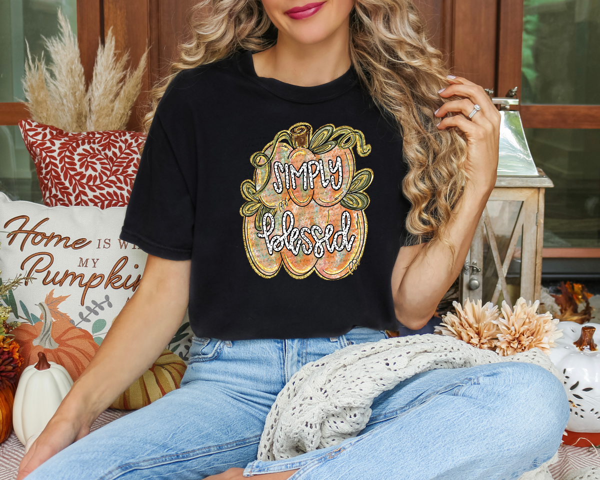 Simply Blessed Pumpkin Stacked 104700 DTF transfer