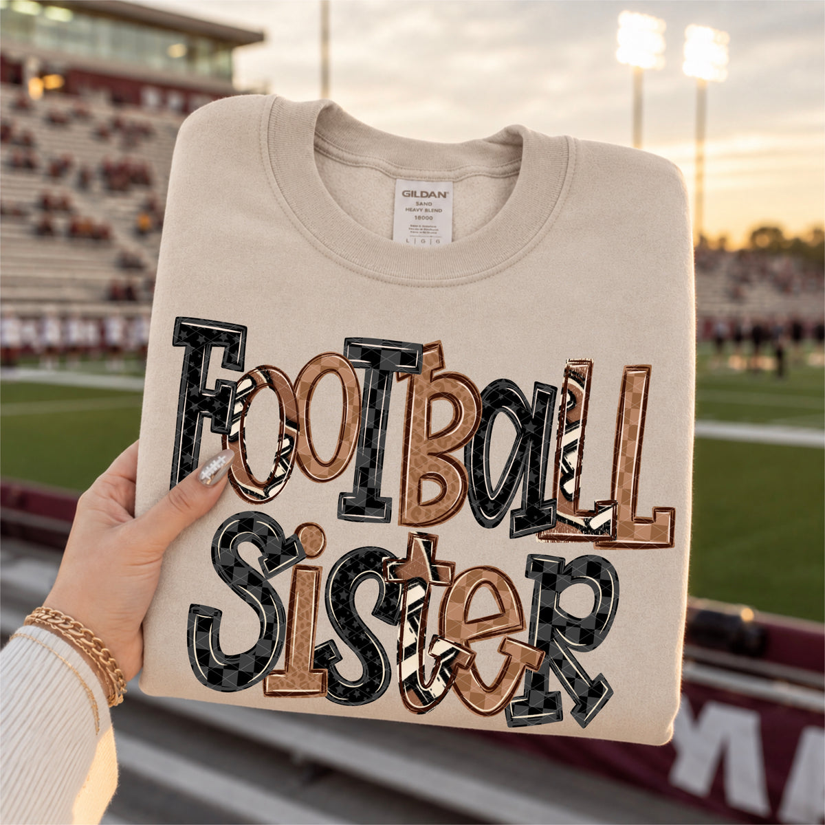 Football sister doodle (SDD) DTF Transfer
