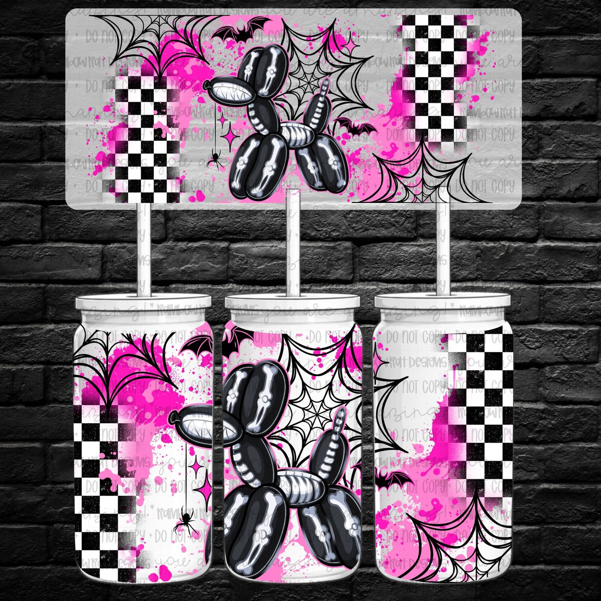 Skelly Balloon Dog (RRD) UV DTF WRAP