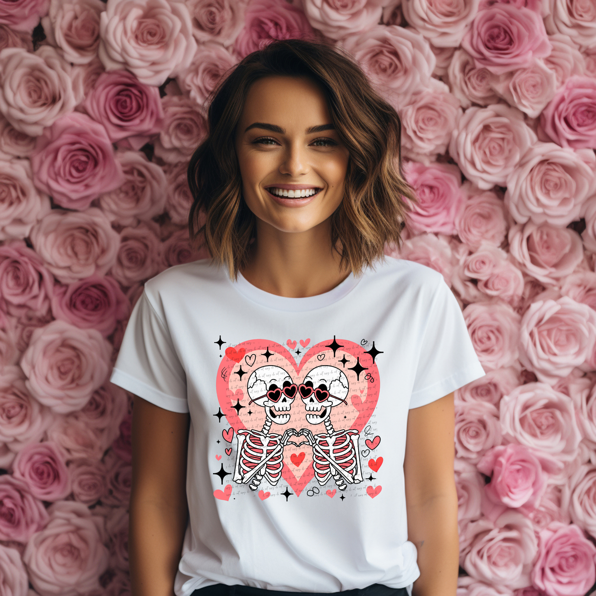 Skeleton Lovers Heart 71805 DTF Transfer