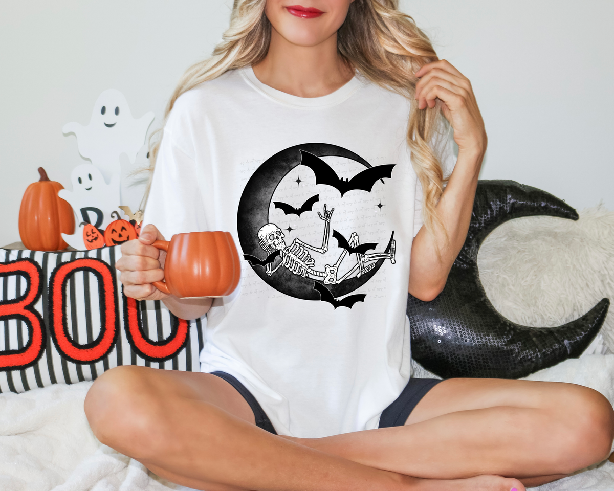 Skellie Sleeping On Moon Bats 114695 DTF transfer