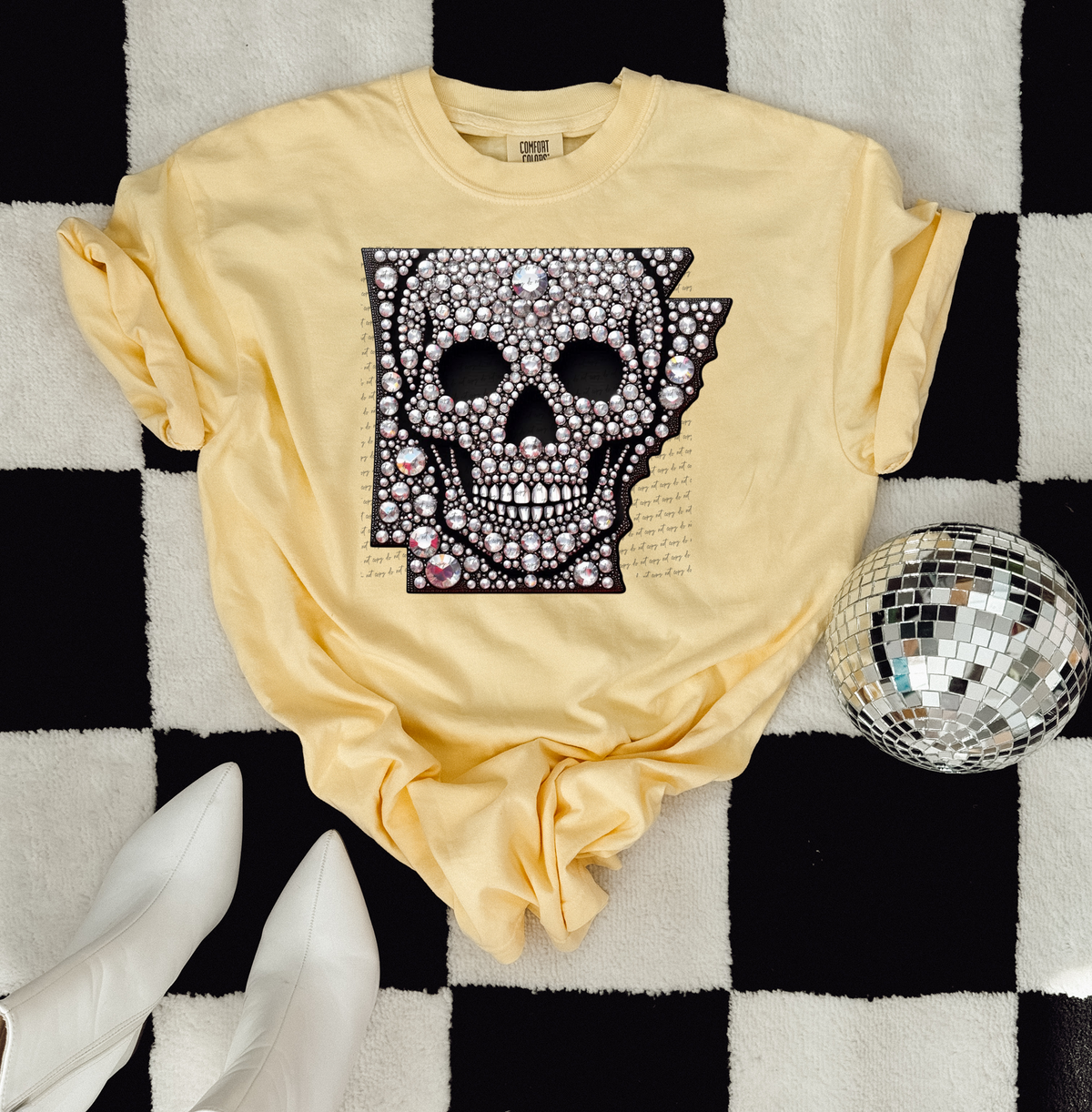 Skull Rhinestone Black And White 42538 DTF transfer