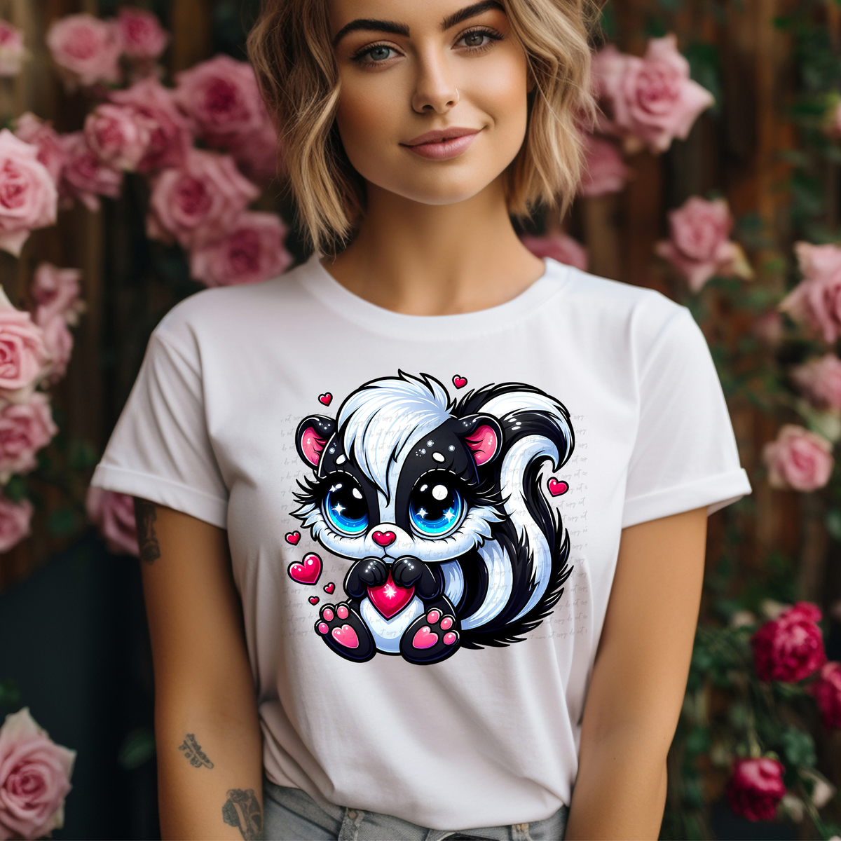 Skunk Holding A Heart 81837 DTF Transfer