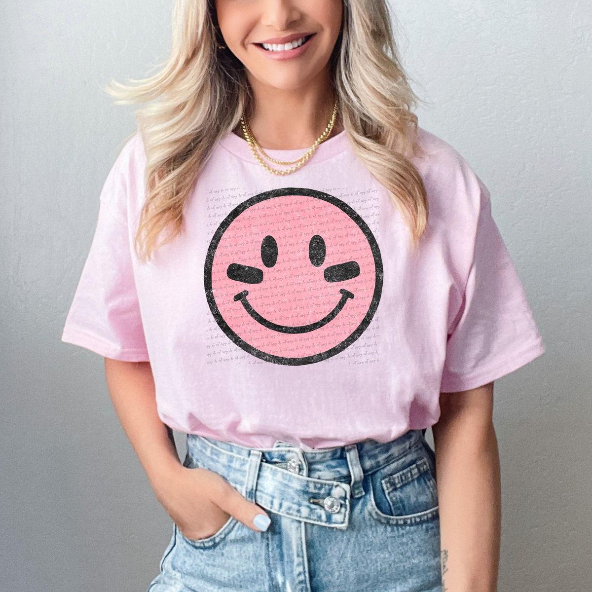 Smiley Light Pink 104858 DTF transfer