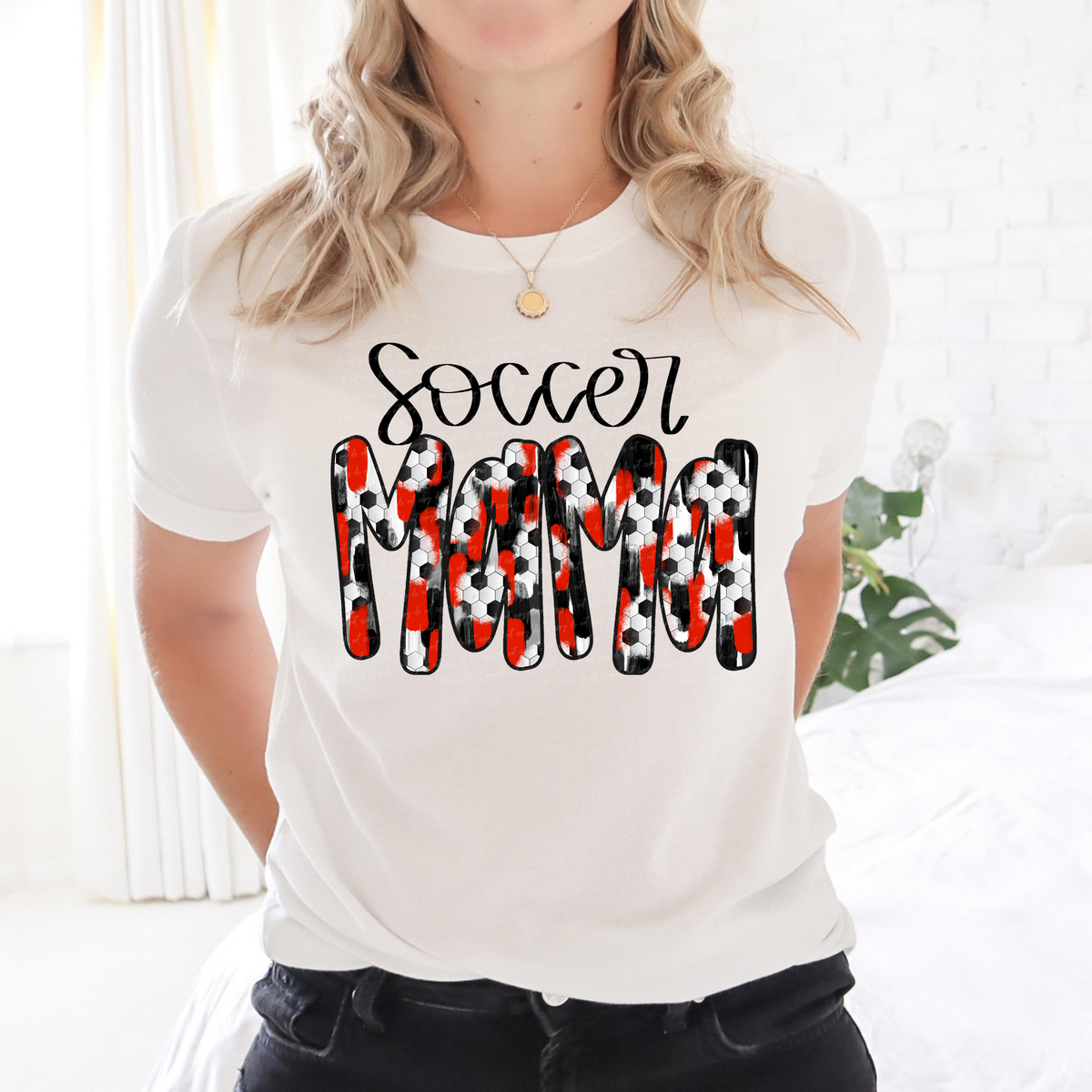Soccer Mama Red Black Brushstroke 81894 DTF Transfer