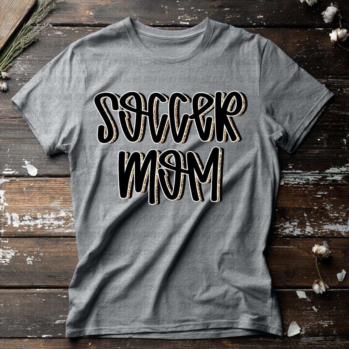 Soccer mom faux glitter outline (Revel) DTF Transfer
