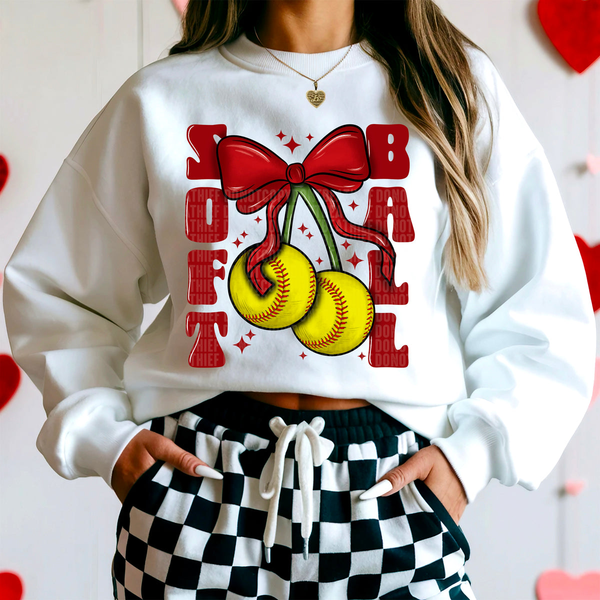 Softball Cherries DTF transfer