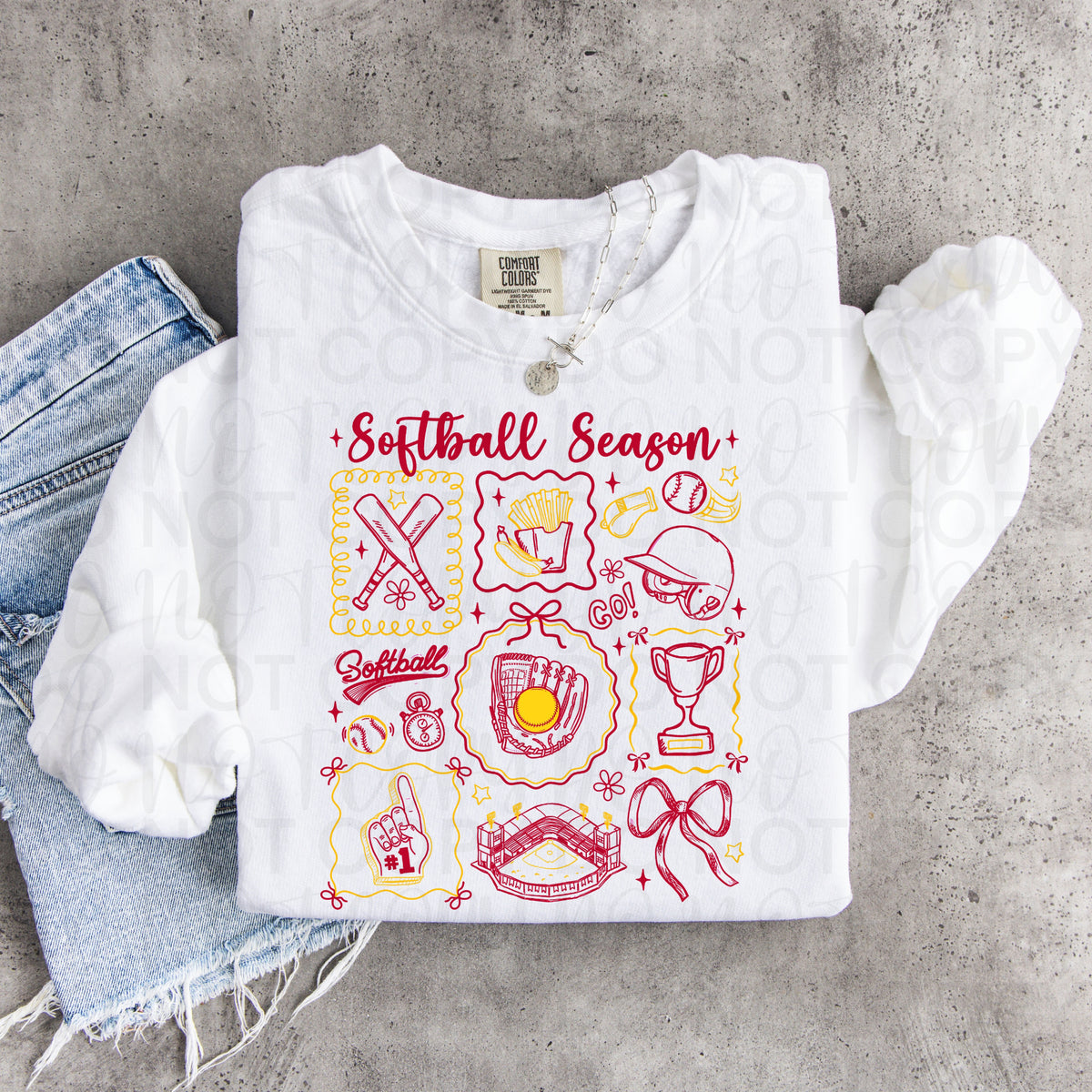 Softball season collage red and yellow (UAC) DTF Transfer