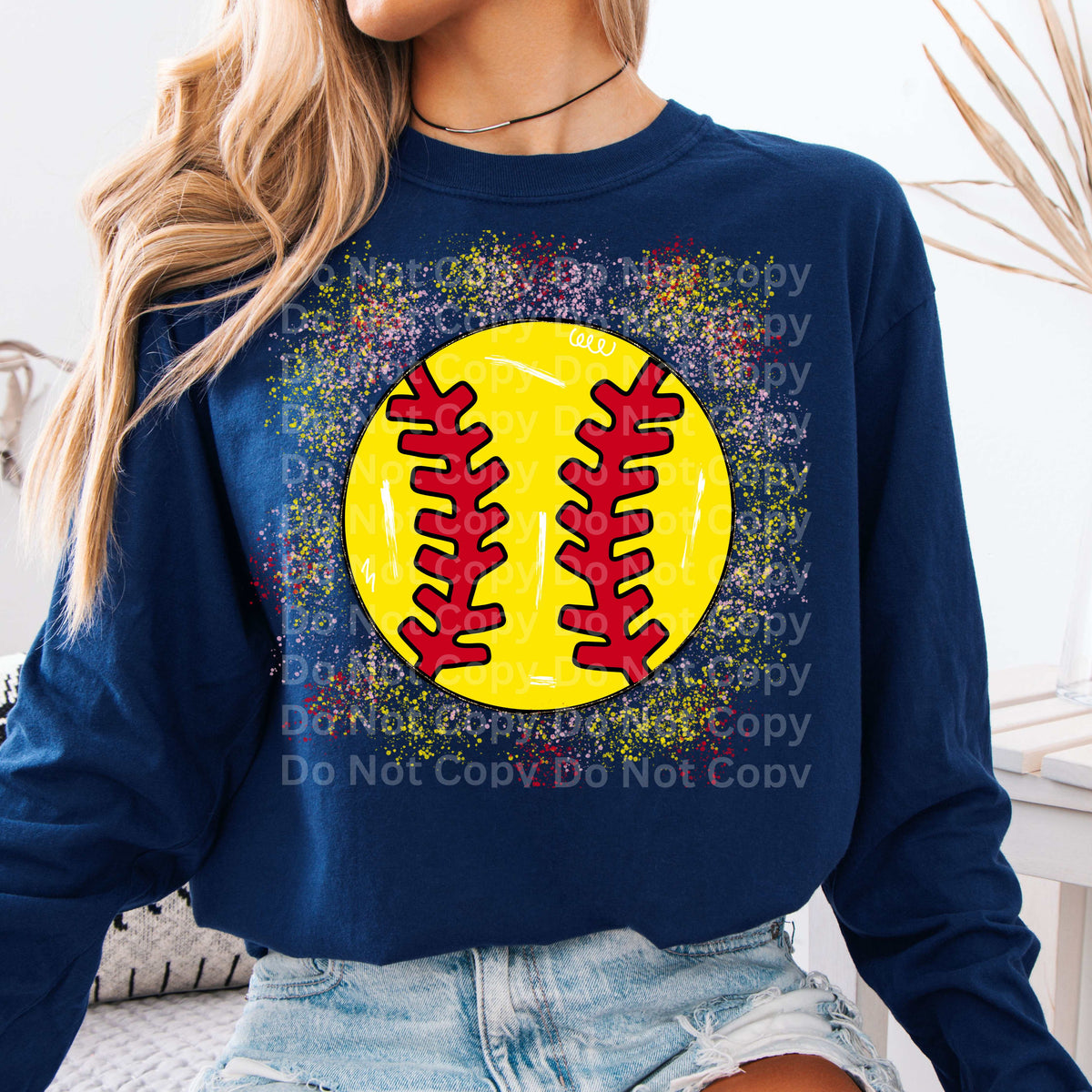 Softball splatter frame (Irene) DTF Transfer