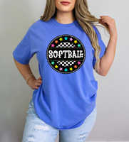 Softball Checkered Stars 42263 DTF transfer