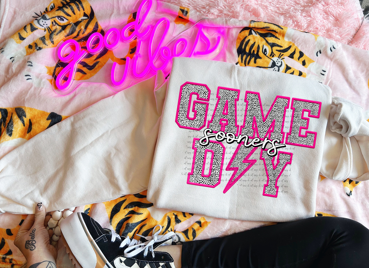 Sooners Faux Embroider Game Day 46761 DTF transfer