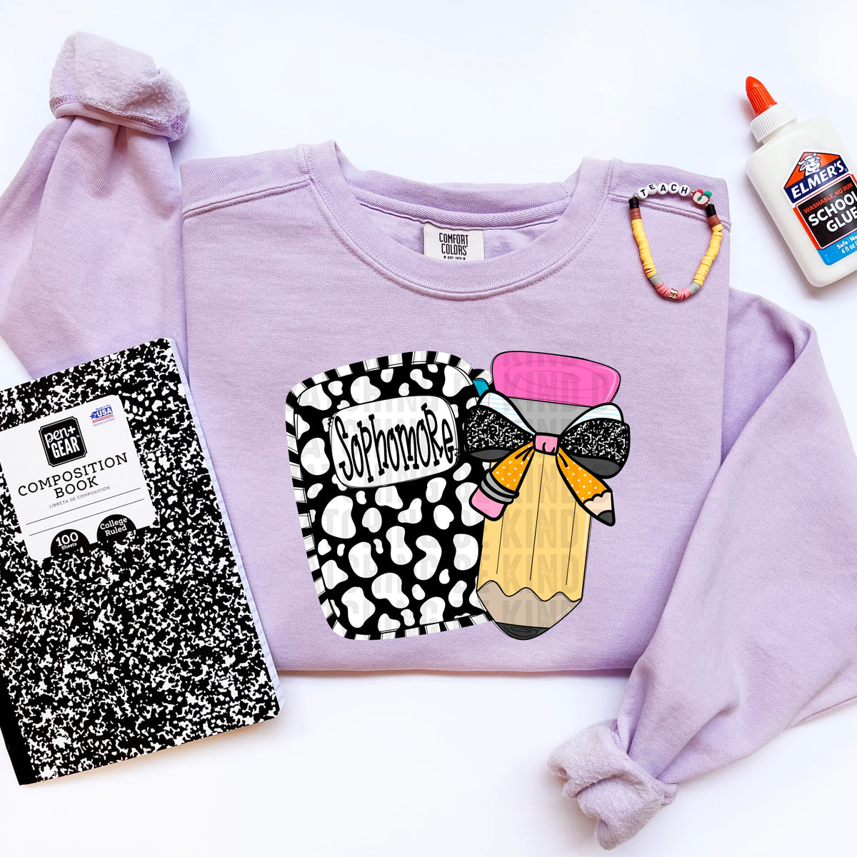 Sophomore leopard pencil bow (SDD) DTF Transfer