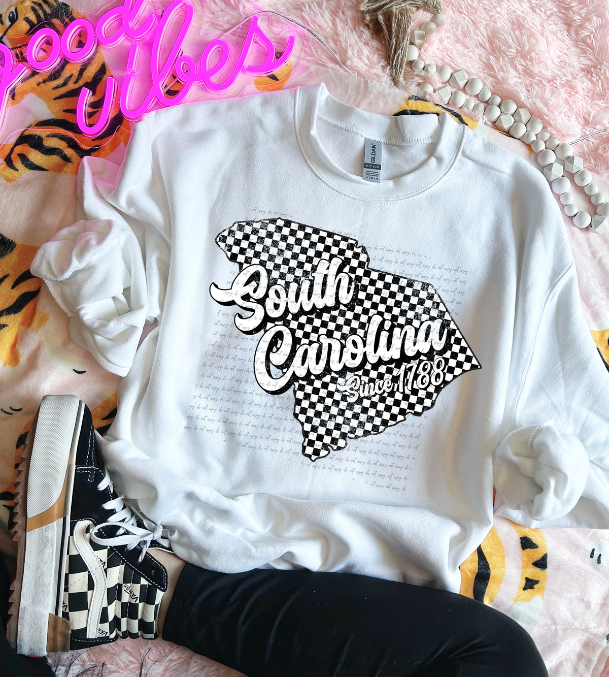 South Carolina Since 1788 Checkered Grunge 66754 DTF transfer