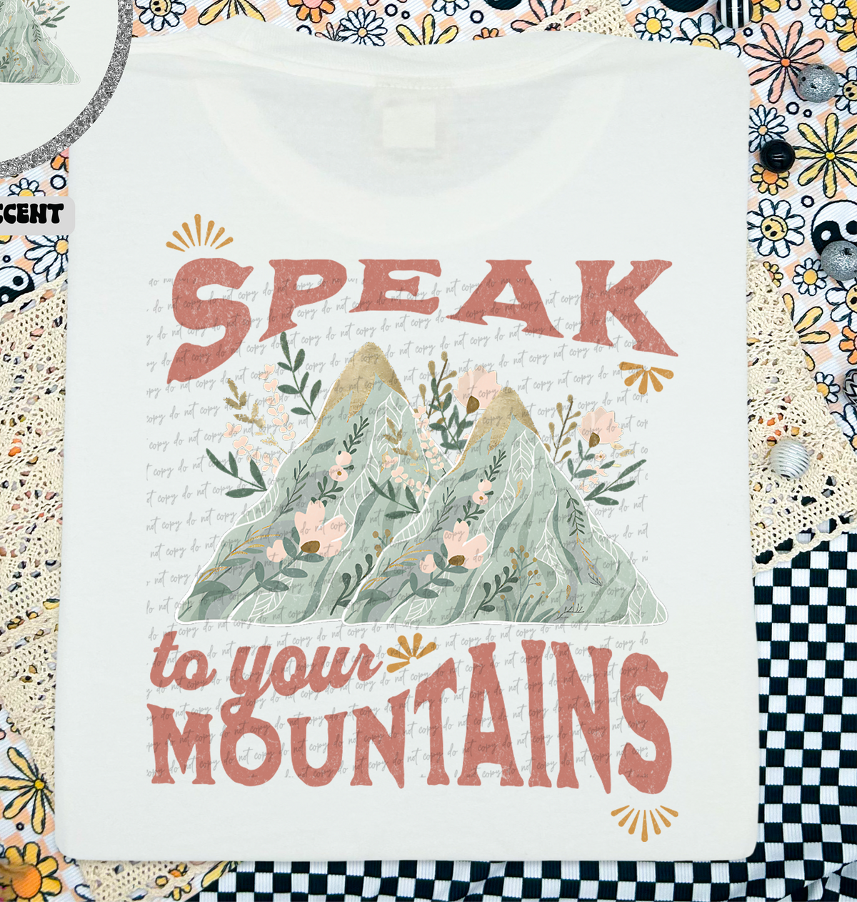 Speak To Your Mountains(Back Print) 81027 DTF Transfer