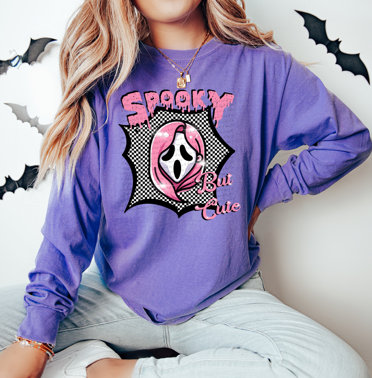 Spooky But Cute Checkered Background 59556 DTF transfer