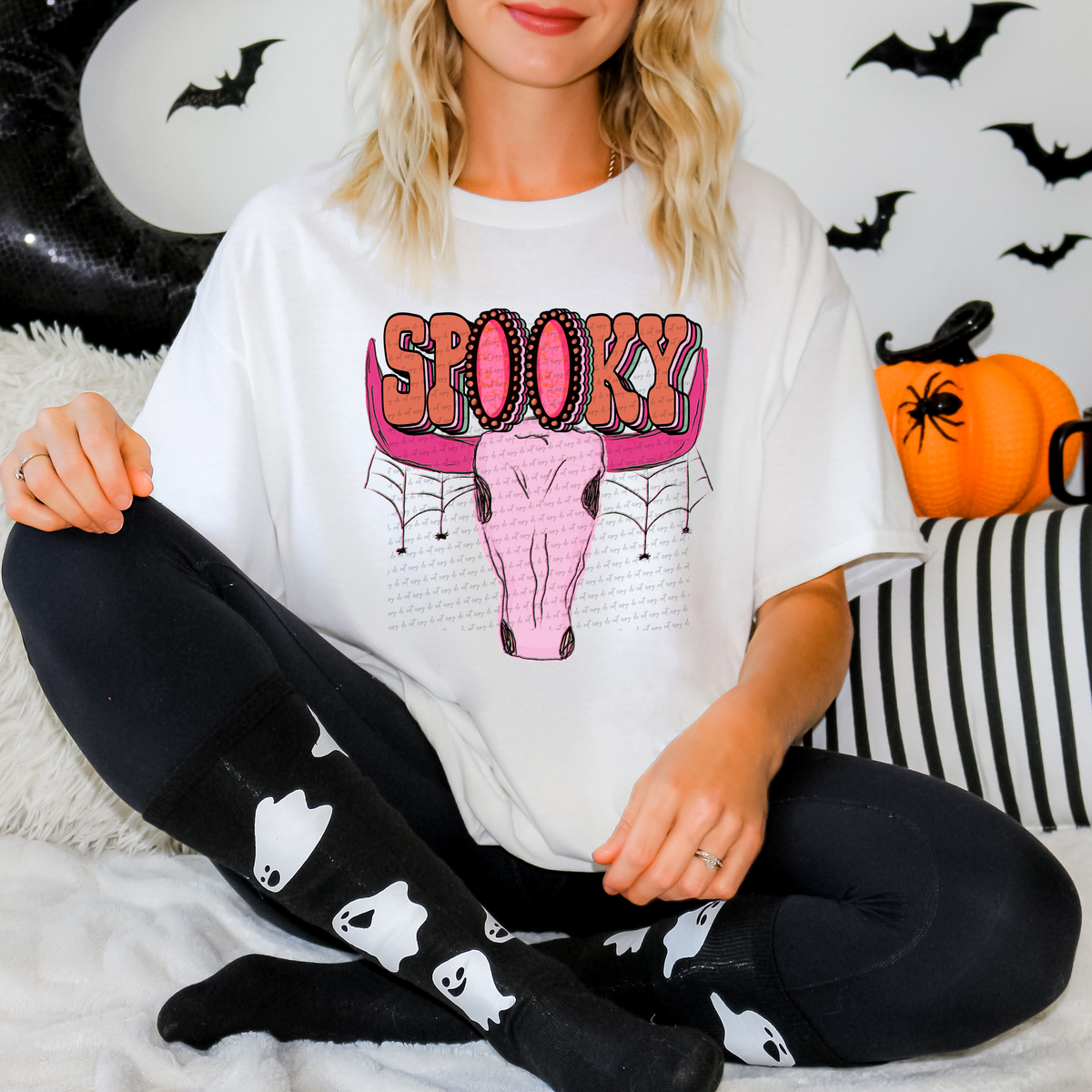 Spooky Concho Boho Cow Skull 46764 DTF transfer