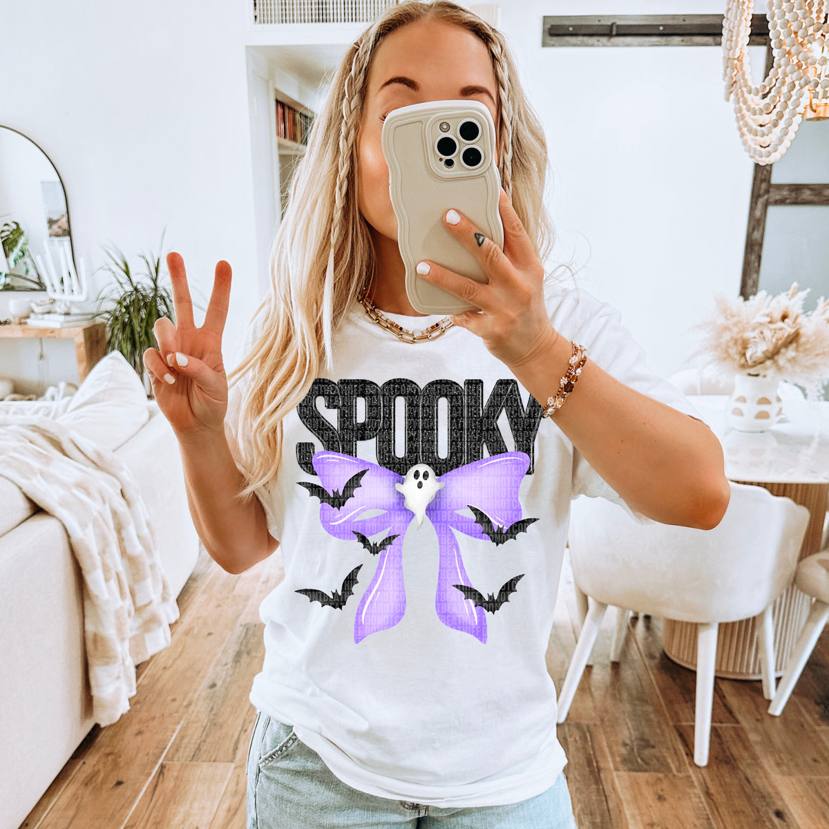 Spooky PURPLE BOW DTF transfer