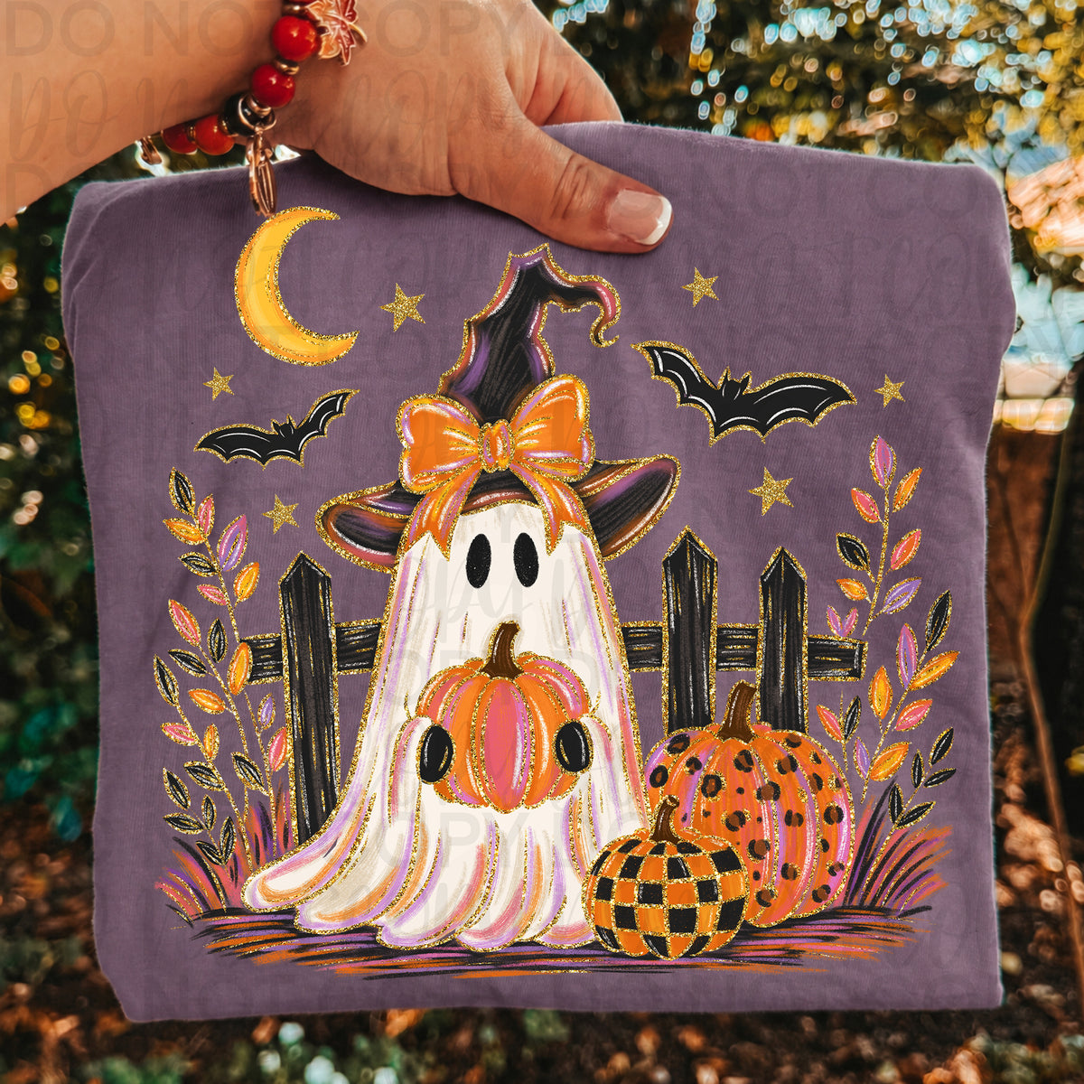 Spooky cute ghostie and pumpkins (UAC) DTF Transfer