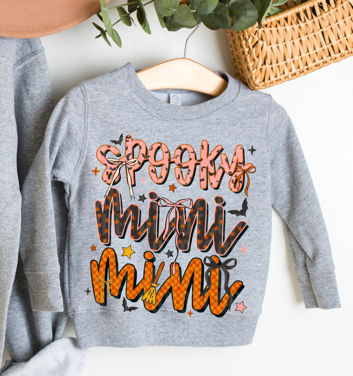 Spooky Mini Bats Stars Checkers 104458 DTF transfer