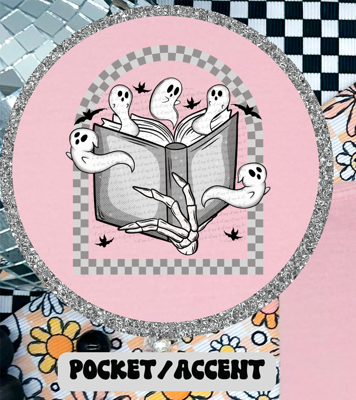 Spooky Readers Society Black Font Book Ghost (Pocket Print) 46324 DTF transfer
