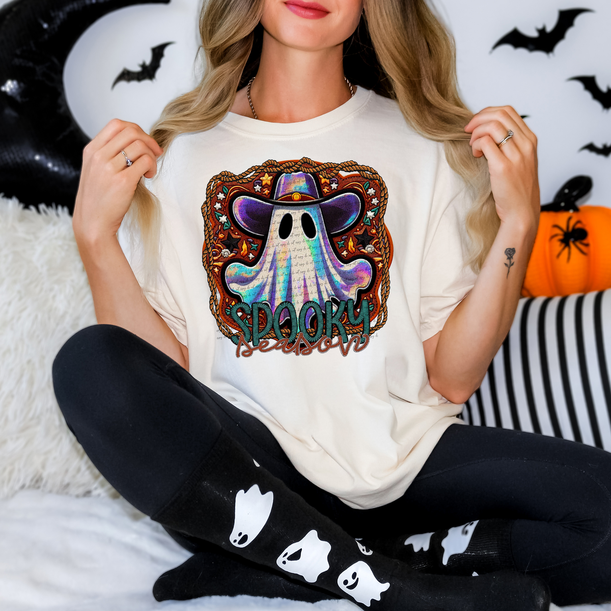 Spooky Season Cowboy Ghost 51951 DTF transfer