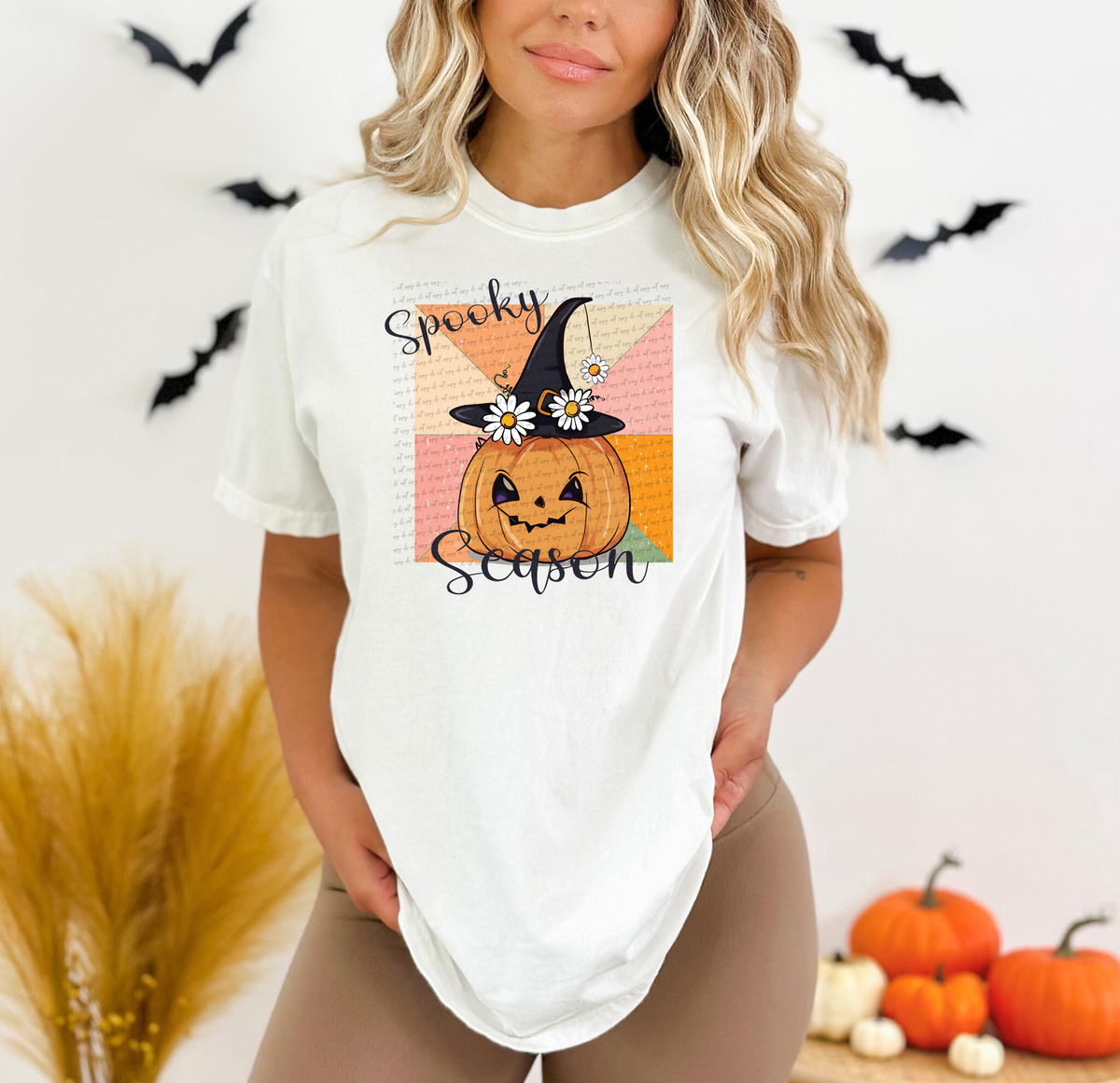 Spooky Season Pumpkin Witch Retro 59430 DTF transfer