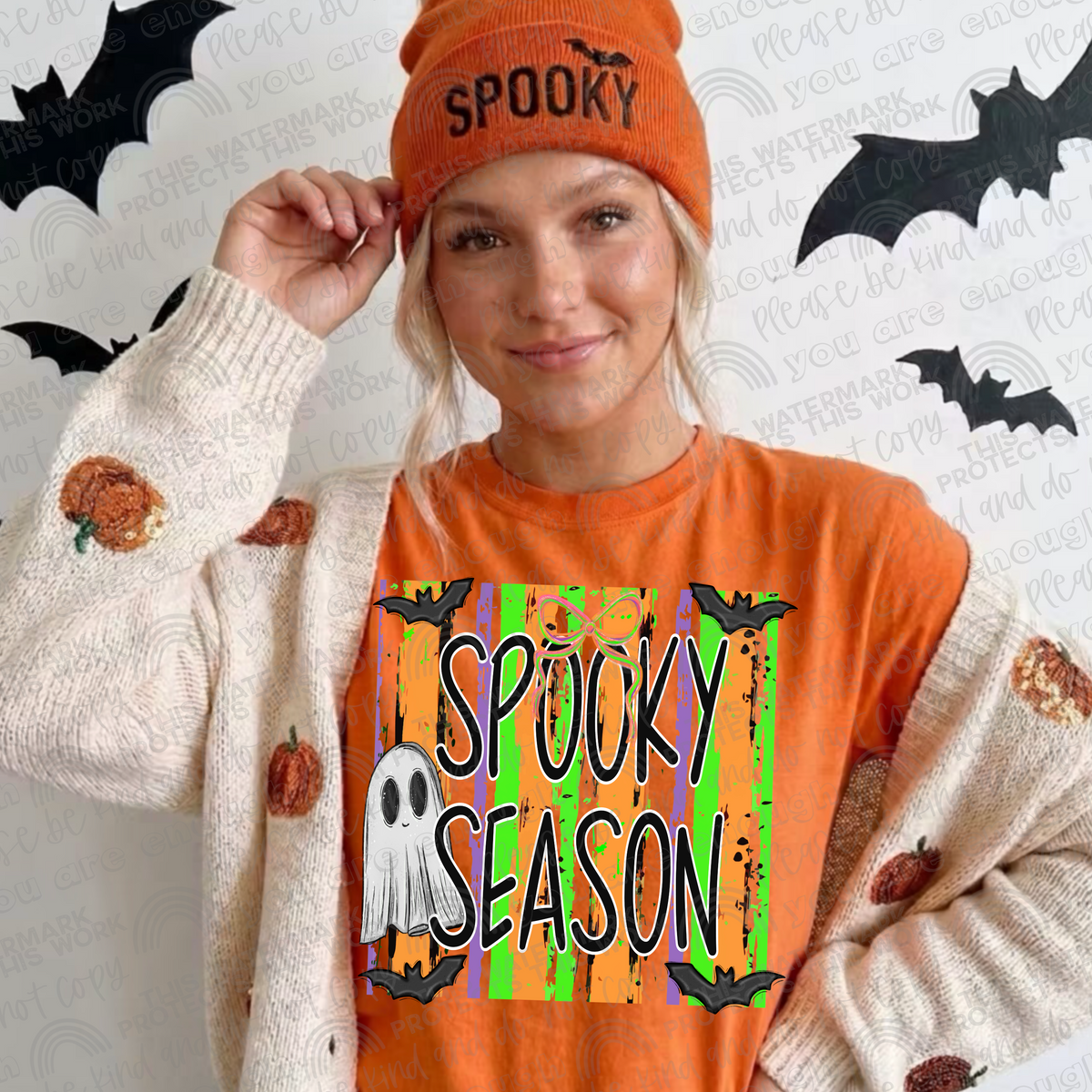 Spooky season stripes (SM) DTF transfer