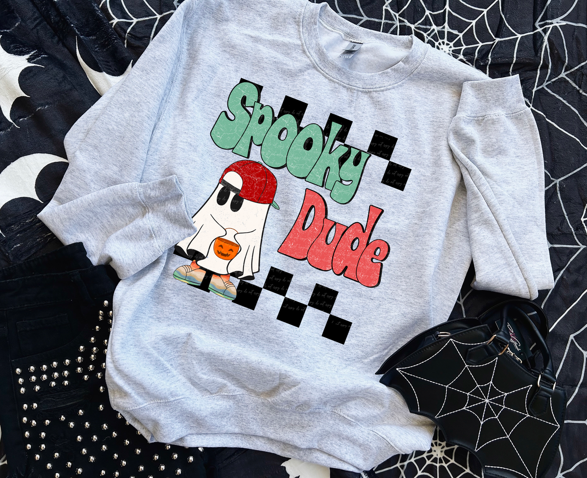 Spooky dude ghost with red cap 111338 DTF transfer