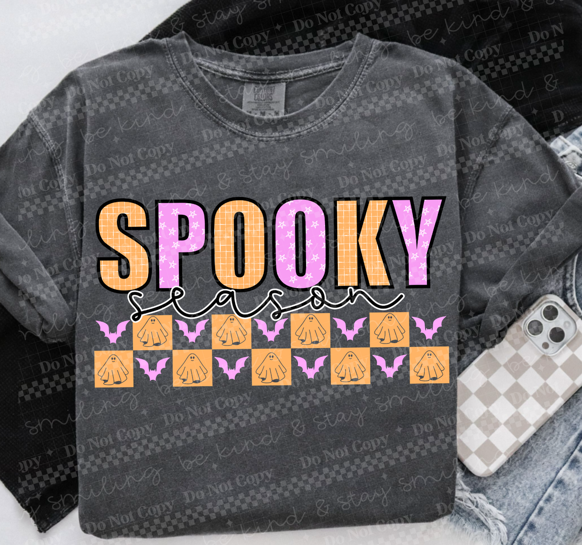 Spooky season purple and orange 107039 DTF transfer