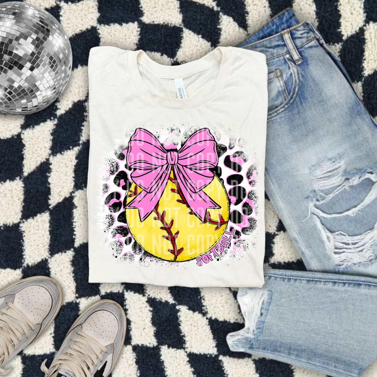 Softball Leopard Background Pink (Caplinger) DTF transfer