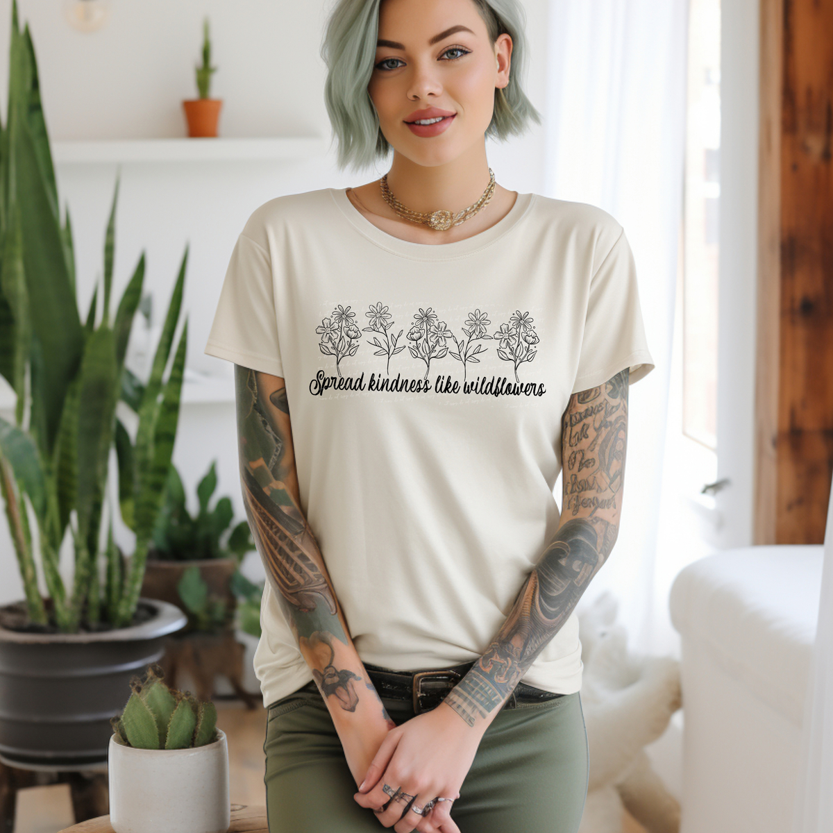 Spread Kindness Like Wildflowers 86454 DTF Transfer